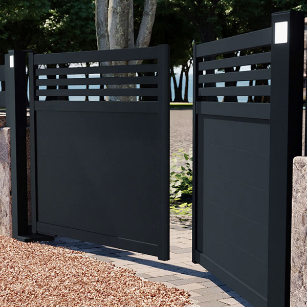 KIT Portail 2 battant SWINGATE version CLAIRLINE, LAMELINE ou DECOLINE