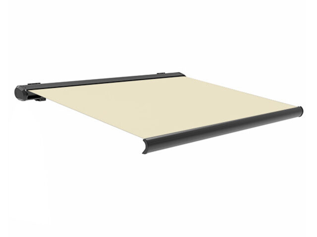 store-banane Store banane en toile beige avec armature gris anthracite